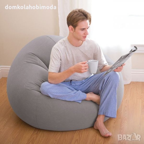 Надуваем фотьойл Intex, 107x104x69 см, До 100 гилограма, снимка 1