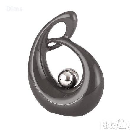 Статуетка фигура керамика графит сиво