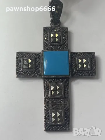 Сребърна висулка кръст 925, снимка 3 - Колиета, медальони, синджири - 48468723
