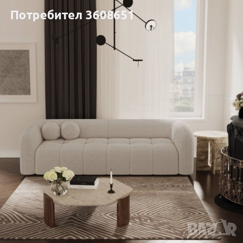 Триместен диван  HAUSSMANN от хавлиен  плат, снимка 2 - Дивани и мека мебел - 51516135