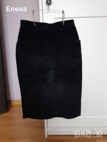 Черна кадифена пола, снимка 2 - Поли - 37876211