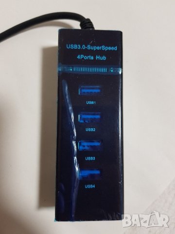 USB hub с четири порта USB 3 за компютър, снимка 2 - Други - 42950110