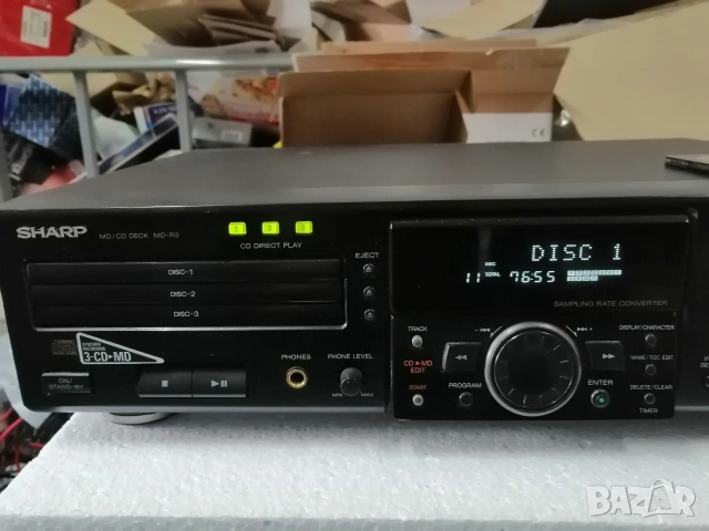 SHARP MD-R3 MiniDisk + 3 CD, снимка 7 - Декове - 53530785