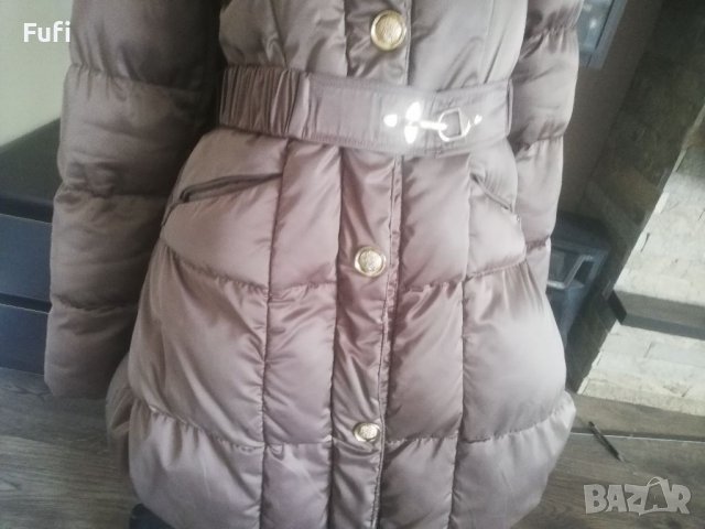 45 лв, дебело дълго яке с коланче, С голям пух на яката, M размер с точни размери, снимка 4 - Палта, манта - 38655858