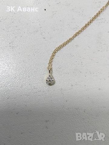 златен синджир с висулка - 1,18гр.(14К), снимка 3 - Колиета, медальони, синджири - 52823199