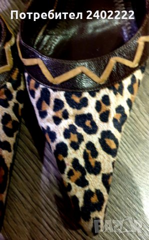 Дамски обувки с леопардов принт и връзки на глезена , снимка 3 - Дамски обувки на ток - 26451750