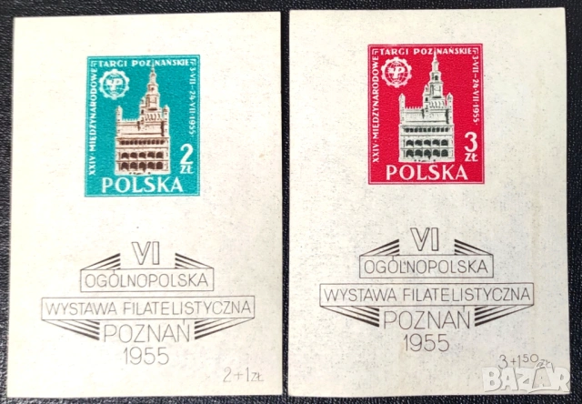 Полша, 1955 г. - лот от марки на тема личности, музика, архитектура, спорт и др., снимка 6 - Филателия - 53294458