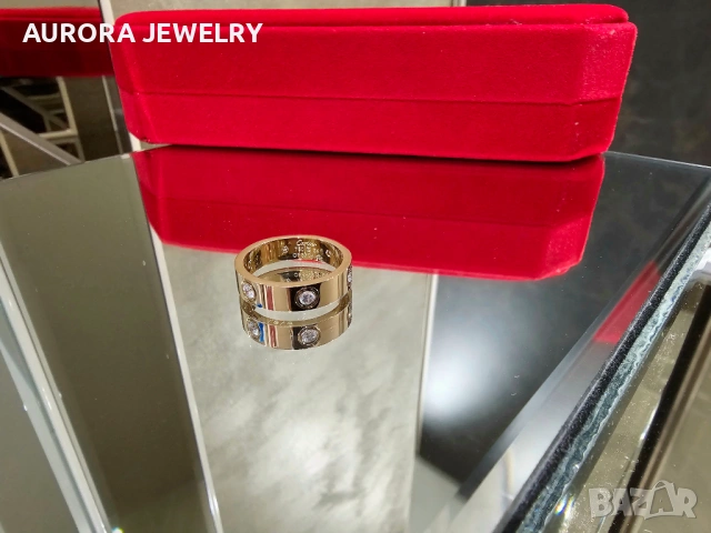 CARTIER Love Rose Gold 6 Diamonds Classic Model Пръстен, снимка 5 - Пръстени - 53238886