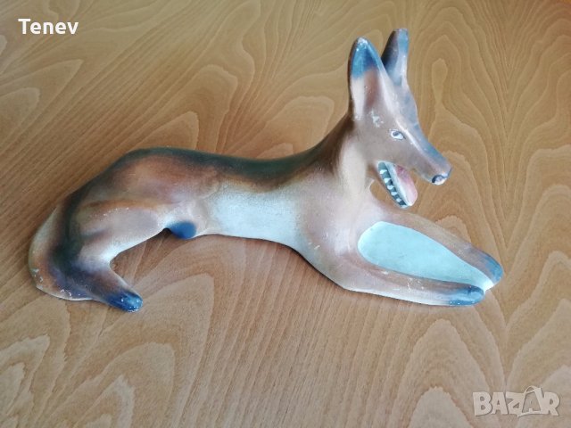 Керамична фигура на чакал, снимка 2 - Антикварни и старинни предмети - 32665838