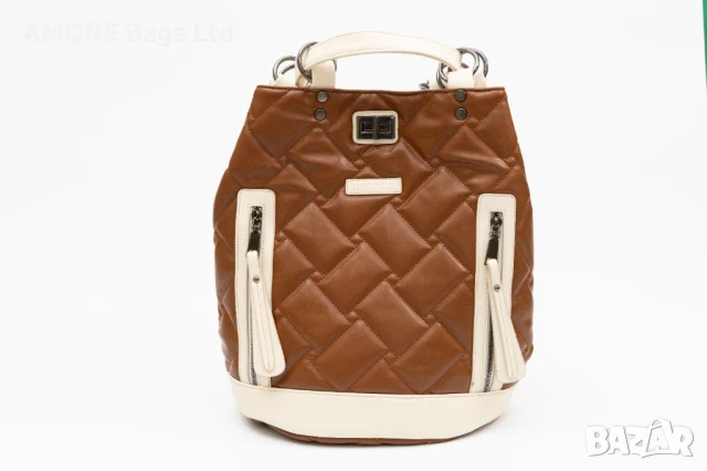 Спортно елегантна дамска раница AMORE Livia - Cream, снимка 7 - Раници - 50657205