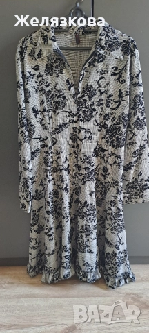 Рокля с цип на цветя на рози М размер с цип деколте , снимка 5 - Рокли - 40521534