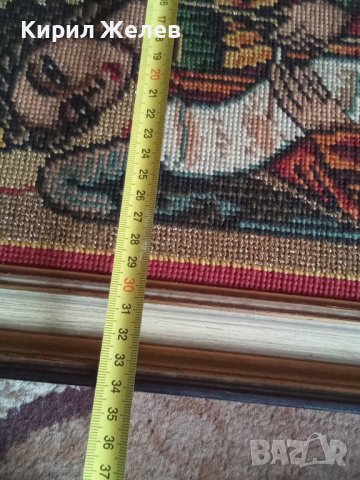 СТАР ГОБЛЕН - АНГЕЛ АРХАНГЕЛ РЕЛИГИЯ МНОГО КРАСИВ в ДЪРВЕНА РАМКА 30912, снимка 3 - Гоблени - 37791573