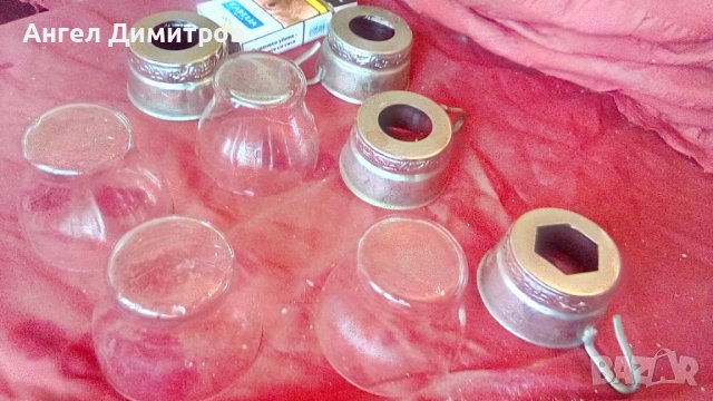 4 подстакана със стъклени чаши СССР , снимка 5 - Антикварни и старинни предмети - 38957546