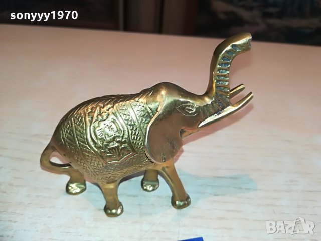 СЛОН-МЕД/МЕСИНГ-ВНОС ХОЛАНДИЯ-10Х9Х5СМ, снимка 4 - Колекции - 28713193