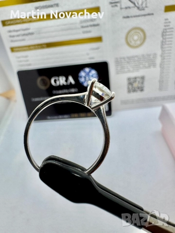 Сребърен пръстен с мойсанит (Диамант) 2 карата, снимка 13 - Пръстени - 51782457