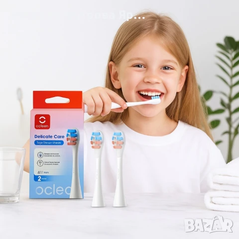 Накрайници за четка за зъби Oclean Kids, P3K1-2, P3K8-2, C04000210, 2 броя, снимка 5 - Други - 51413464