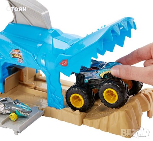 Комплект Hot Wheels Monster Truck с пускови устройства - Mattel Хот Уилс, снимка 4 - Други - 43087668