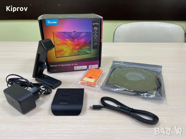 📺 Govee TV Backlight 3 Lite – LED подсветка за телевизор до 32″ с камера (употребявана, с кутия), снимка 4 - Стойки, 3D очила, аксесоари - 53560041
