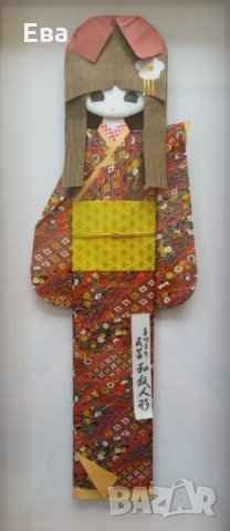 Традиционна Японска кимоно кукла Shinri (shiogami) нингьо, снимка 3 - Картини - 32854086