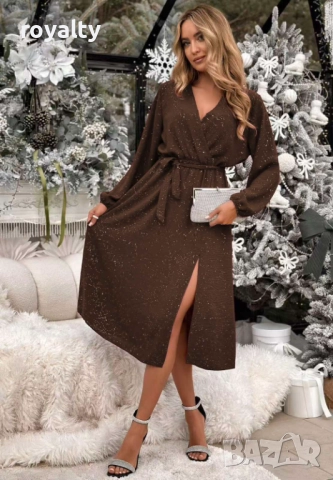 Елегантна Дамска Рокля Различни Цветове , снимка 4 - Рокли - 52546869