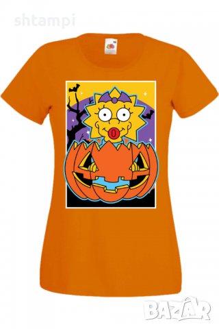 Дамска тениска The Simpsons Maggie Simpson 03,Halloween,Хелоуин,Празник,Забавление,Изненада,Обичаи,, снимка 8 - Тениски - 38154383