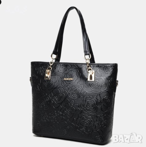 Комплект от 6 броя луксозни дамски чанти , Черни, снимка 8 - Чанти - 43723546