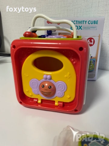 Малък бебешки занимателен куб - 6 в 1, сортер, волан, пиано, музика и светлини, снимка 6 - Образователни игри - 51263951