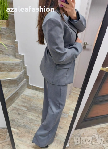 Сив дамски костюм, снимка 5 - Костюми - 53082648