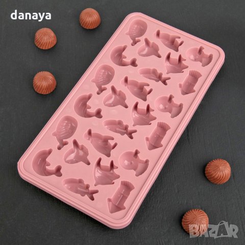 2674 Пластмасова форма за лед Морски обитатели, 24 гнезда, снимка 4 - Форми - 35485495