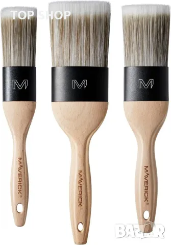 Maverick Четки за рисуване 190 Series права нарязана овална глава Memex с FSC дърво 1,5", 2", 2,5", снимка 3 - Пана - 49629235