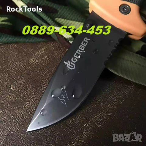 Уникален Сгъваем Нож Gerber Bear Grylls за оцеляване с калъф, снимка 5 - Ножове - 32216342