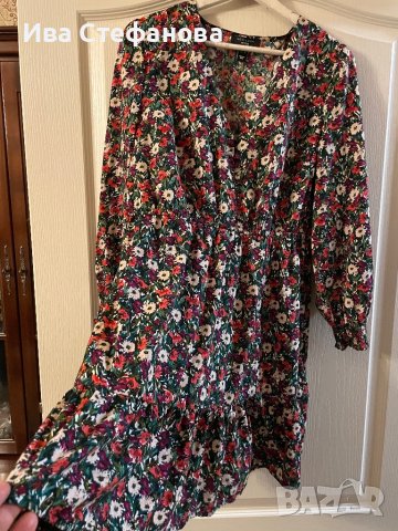 Страхотна нова  спортно елегантна рокля флорален принт цветя волани , снимка 4 - Рокли - 40314794