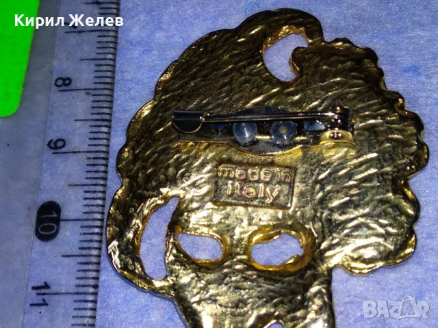 СТАРА РЯДКА БРОНЗОВА ЕМАЙЛИРАНА СКЪПОЦЕННА ВЕНЕЦИАНСКА КАРНАВАЛНА ПОЗЛАТЕНА БРОШКА 37686, снимка 16 - Антикварни и старинни предмети - 40684818