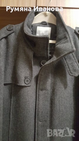 Дебело сиво палто, снимка 5 - Палта - 38877596