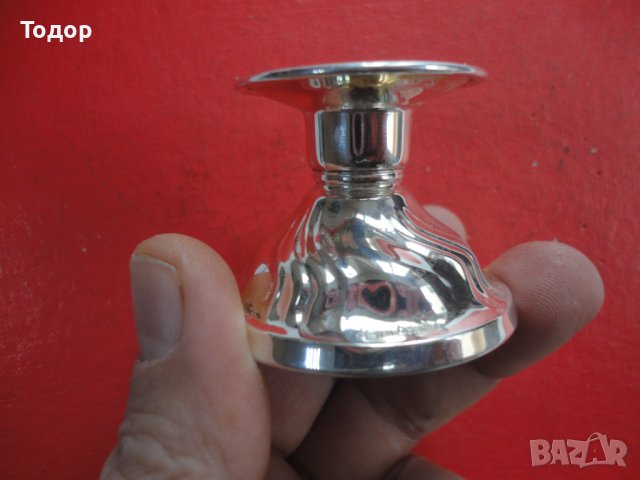 Страхотен сребърен свещник 1, снимка 5 - Антикварни и старинни предмети - 43007116