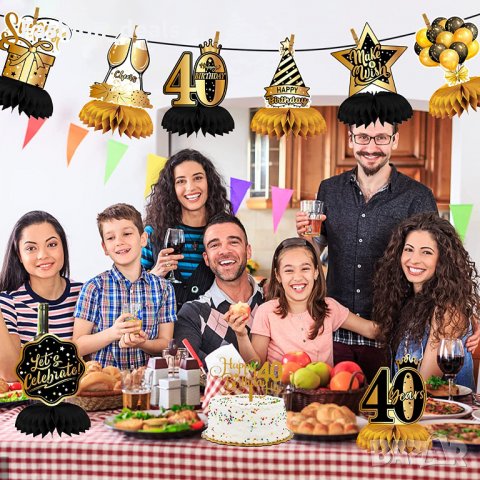 Нова Декорация за маса 40-ти рожден ден Украса Парти консумативи, снимка 5 - Други - 37335823