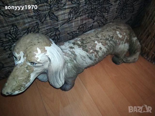 КУЧЕ-60СМ-ГРАДИНСКА ФИГУРА ОТ ГЕРМАНИЯ 2401240948, снимка 3 - Антикварни и старинни предмети - 43950498