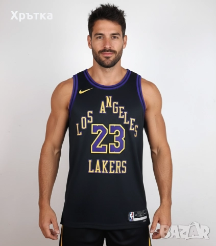 Nike NBA Lakers LeBron - Оригинален мъжки баскетболен потник р-р L, снимка 5 - Тениски - 52249538