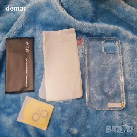 FNTCASE Калъф за телефон iPhone 15-Plus 6,7 инча, прозрачен, удароустойчив, с протектори, снимка 9 - Калъфи, кейсове - 43662759