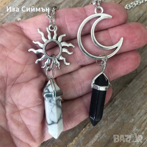 Комплект от два медальона Слънце и Луна, снимка 2 - Колиета, медальони, синджири - 35596071