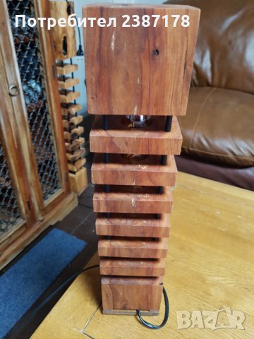 Декоративна лампа от масив, снимка 2 - Настолни лампи - 32478415