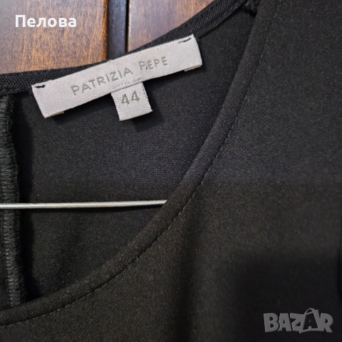 черна рокля с тюл Patrizia Pepe, снимка 2 - Рокли - 52434540