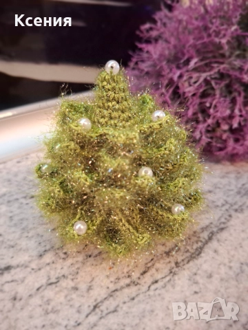 Плетена играчка Елха/малка/, Коледно дърво, ръчно изработени, Подарък за Коледа, снимка 5 - Плюшени играчки - 52098164