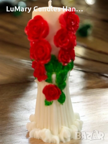 Свещ “ Шепот на рози “, снимка 6 - Декорация за дома - 53225189