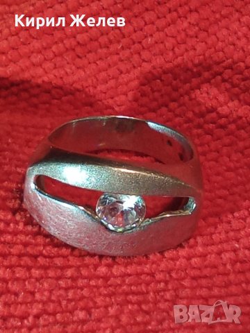 СРЕБЪРЕН СКЪПОЦЕНЕН ПРЪСТЕН ОКСИДИРАНО СРЕБРО 925 с ГОЛЯМ ФАСЕТИРАН ЮВЕЛИРНО ЦИРКОН АРТ ДЕКО 25169, снимка 5 - Пръстени - 34655602