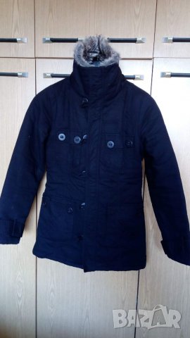 Черно зимно палто S/M, снимка 3 - Палта, манта - 32781260