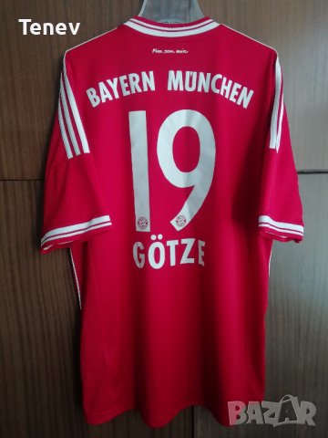 Bayern Munich Mario Gotze Adidas оригинална тениска футболна фланелка 2013/2014 L Байерн Гьотце