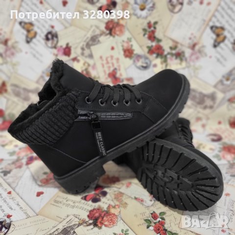 Дамски зимни обувки с топла вата в черен цвят модел:B3104-1 black