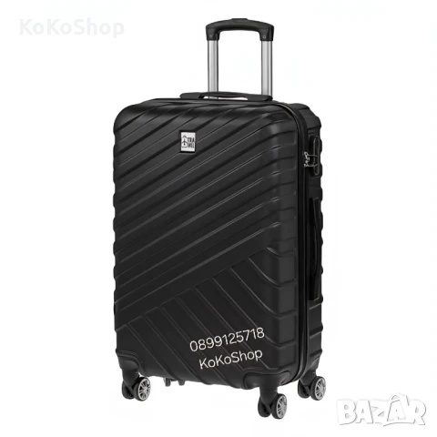 Куфар на колелца-45x25x67 см./черен куфар на колелца 