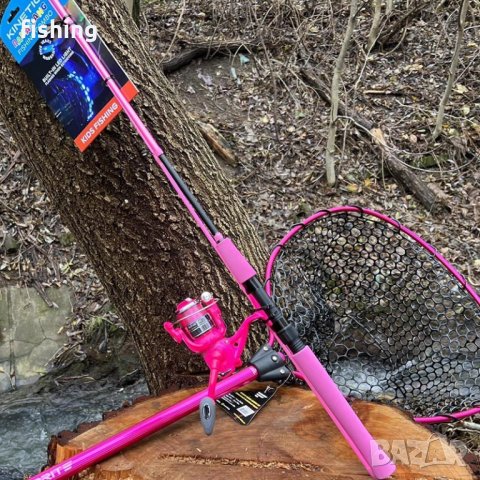 ДЕТСКА ВЪДИЦА + МАКАРА KINETIC RAMASJANG CC PINK 1.65 или 2.10см, снимка 5 - Въдици - 43846298